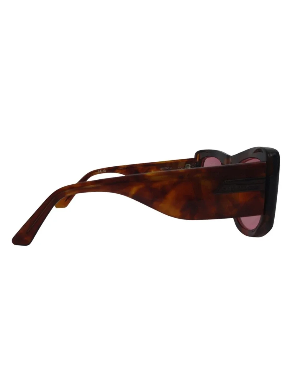 Quay x Guizio uniform oversized square sunglasses in tort with pink lens